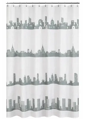 Produktbild von Textil-Duschvorhang Skyline grau weiß BxH 180x200cm