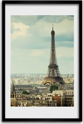 Produktbild von Bild - Bilderrahmen - 40 cm x 60 cm - MDF - Rahmen - Wandkunst - Eiffelturm Paris
