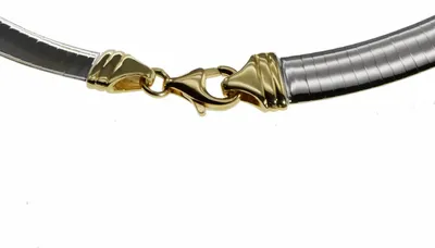 Produktbild von Halsreif Omega 8mm flach - 45cm - Wendeomega