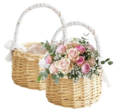Produktbild von Omgoods – Set aus 2 Mini-Blumenkästen aus Weide für Feiern und Dekoration