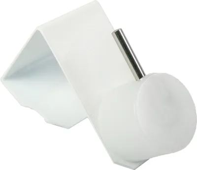 Produktbild von Dekohaken24 Fensterhaken Weiß, für Fensterdicke 15-20mm, seitlich & oben montierbar, für Gardinen-, Vitragen- & Scheibengardinenstangen, 2 Stück, aus pulverbeschichtetem Federedelstahl, fensterschonend.