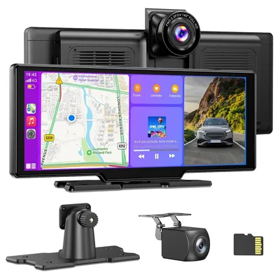 Produktbild von Autoradio Touchscreen 10 Zoll Apple CarPlay Android Auto 2 DIN mit Dashcam 4K Frontkamera 1080P Rückkamera Parkmodus Freisprechanlage Bluetooth Nachtsicht