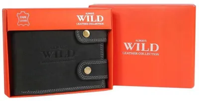 Obrázek produktu pro Pánská kožená peněženka Always Wild RFID černá 12,5x10,3 cm