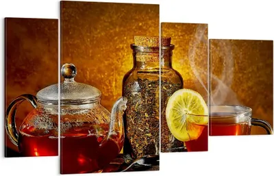 Produktbild von Bild auf Leinwand - Leinwandbild - Asien tee geschmack gesundheit - 120x70cm - Wand Bild - Wanddeko - Leinwanddruck - Bilder - Kunstdruck - Wanddekoration - Leinwand bilder - Wandkunst - DL120x70-2434