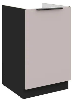 Produktbild von Küchen Spülenunterschrank 50 cm Küche ARONA Kaschmir beige matt + Schwarz matt Küchenzeile Küchenblock Küche Einbauküche