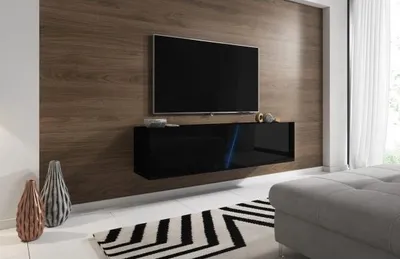 Image de Meuble TV à suspendre SLANT 160 avec LED RGB 160x40x35 cm-http://maisondelatendance.com/img/co/11.jpg-Noir-160 --http://maisondelatendance.com/img/co/11.jpg-