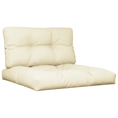 Produktbild von vidaXL Palettenkissen 2-tlg. Creme Stoff