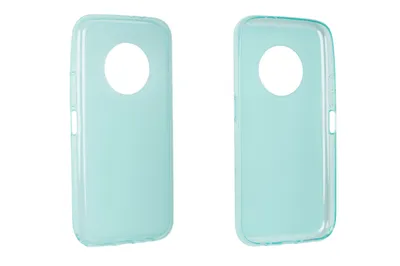 Two identical blue phone cases are shown against a white background.
