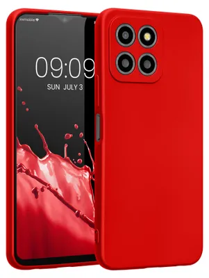 Produktbild von kwmobile Handyhülle für HONOR X8 5G / X6 / 70 Lite 5G Hülle - weiche Silikon Case metallisch schimmernd - Schutzhülle Cover - Metallic Dunkelrot