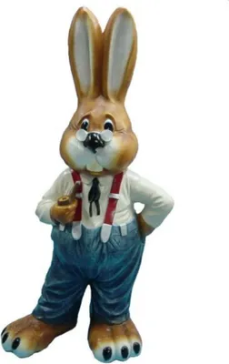 Produktbild von gr0ßer Osterhase mit Pfeife 150cm hoch Dekorationsfigur/Werbefigur - GFK - vergrößert - für draußen