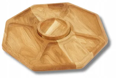 Produktbild von Woodcarver Eichen Servierbrett Achteckig Käse Snacks