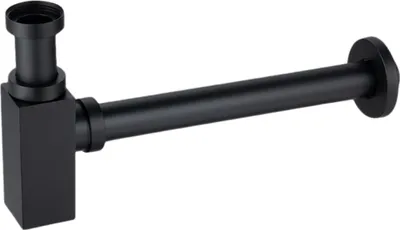 Produktbild von Balneo Universal Siphon für Waschbecken & Waschtisch Messing G1 1/4 quadratisch schwarz