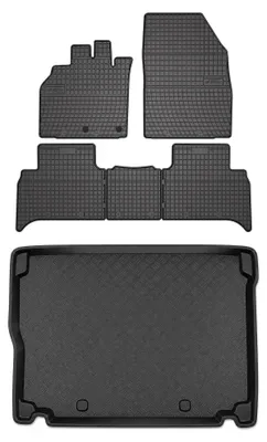 Image de Tapis de sol en caoutchouc pour Renault Scenic III 2009-2016 – 6 pièces, noirs, sur mesure