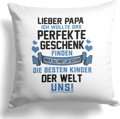 Produktbild von 22Feels Papa Geschenk Vater Kissen Vatertag Geburtstag Herrentag Weihnachten Deko Männer Dekoration Spruch Geschenkidee Wohnzimmer Schlafzimmer Couch