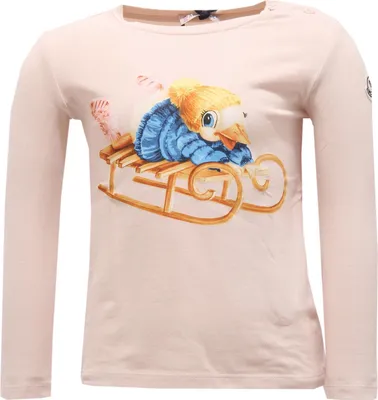 Image de 9158R MONCLER T-shirt en coton rose à col ras du cou enfant