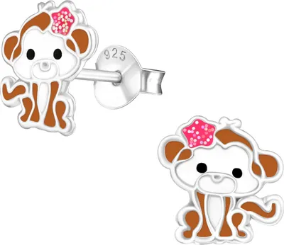 Produktbild von Kinder Ohrringe Ohrstecker 925 Sterling Silber mit Affe