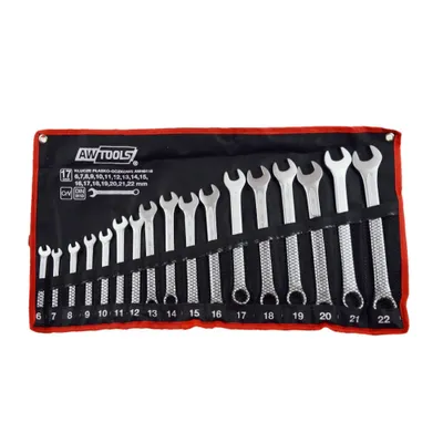 Obrázek produktu pro Sada kombinovaných klíčů Awtools 17elem. 6,7,8,9,10,11,12,13,14,15,16,17,18,19,20,21,22 mm