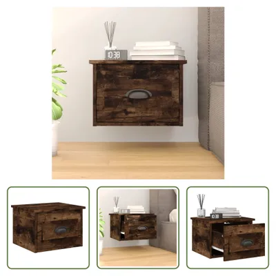 Produktbild von The Living Store Wand-Nachttisch Räuchereiche 41,5x36x28 cm
