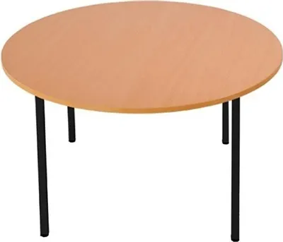 Produktbild von Besprechungstisch, 750 x Ø 1000 mm, tiefschwarz/buche