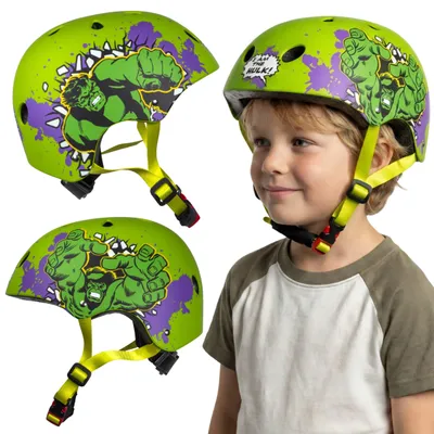 Produktbild von Marvel Avengers Hulk Fahrradhelm für Jungen, sportliches Design, verstellbar, 52–56 cm