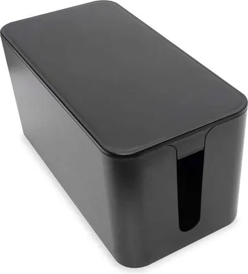 Obrázok produktu pre Elektrická káblová skrinka s ventilačnými otvormi a protisklzovým dnom – rozmery 407/134/154 mm (biela/čierna)