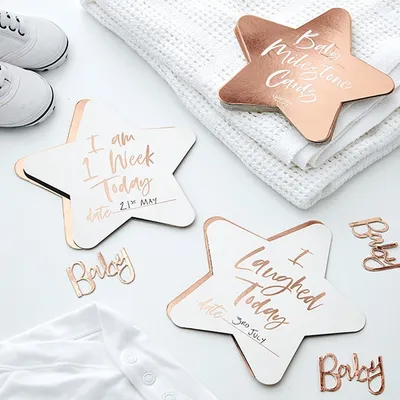 Produktbild von 24 Newborn Star Meilenstein Karten