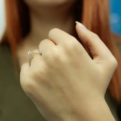 Produktbild von 0,42 Carat Diamant Solitär Ring Antragsring 14 Karat Weißgold - 53 (16,80 mm)