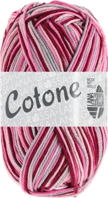 Produktbild von Lana Grossa - Cotone Print 0327 rosa pink bordeaux hellgrau