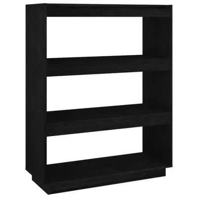 Immagine prodotto di Libreria/Divisorio Nero 80x35x103 cm in Legno Massello di Pino