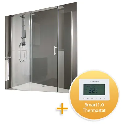 Image de MD300-Plus Chauffage infrarouge à miroir 60x60cm 300Watt avec thermostat Smart1.0