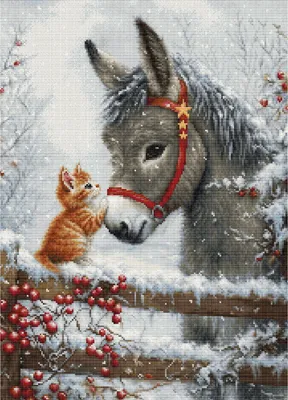 Image de Luca-S kit de broderie au point de croix "Herzliche Umarmung", modèle à compter, 29x40cm