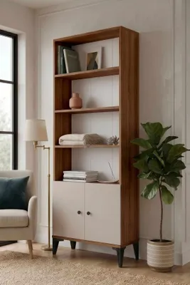 Produktbild von Skye Decor, Hochwertiger Mehrzweckschrank, Walnuss, 75x178x25 cm, 100% Melamin