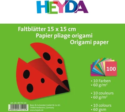 Produktbild von Faltblätter 15x15cm 60g/qm VE=5x 100 Blatt farbig sortiert