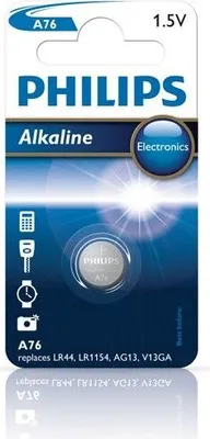 Obrázek produktu pro Philips Minicells Baterie A76/01B, Baterie na jedno použití, Alkalický, 1,5 V, 1 kusů, 40 mm, 60 mm