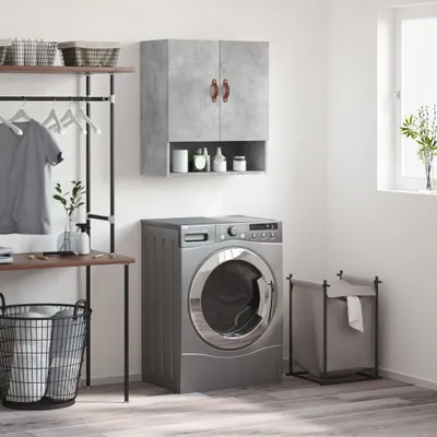 Image de vidaXL Armoire murale gris béton 60x31x70 cm Bois composite
