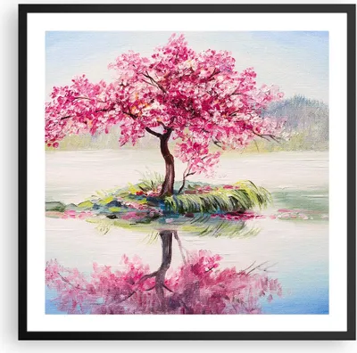 Produktbild von Gerahmtes Poster - Schwarzer Rahmen - Baum Abstraktion - 60x60 cm - Wand Bild - Wanddeko - Wandbilder - Kunstposter - Wandposter - Bilderrahmen - Bilder - Kunstdruck - Wandbild - P2BAC60x60-3805