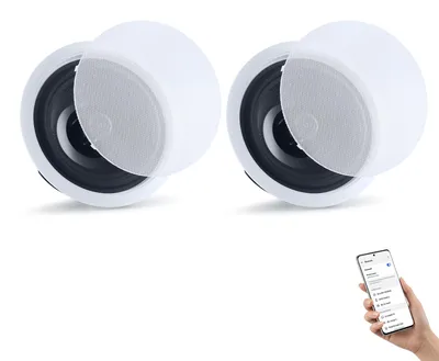Produktbild von VEVOR 2 Einbaulautsprecher Bluetooth 203,2 mm, 2-Wege Lautsprecher mit Verstärker & 50 W Spitzenleistung, Kabelgebundene Deckenlautsprecher für Heimkino, Überdachte Terrasse & Flächenbündige Montage