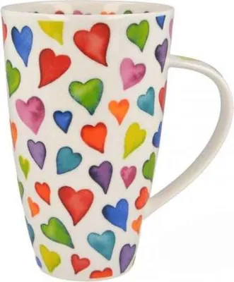 Immagine prodotto di Tazza DUNOON Henley Warm Hearts da 600 ml in bone china, 15 cm (tazza da caffè e da tè)
