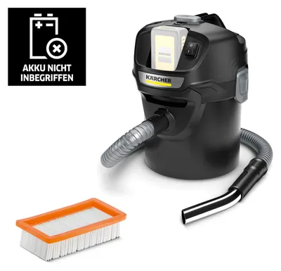 Produktbild von Kärcher Aschesauger AD 2 Battery, 18V Akku, ohne Akku, 14l, Flachfilter, schwarz