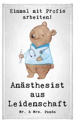 Produktbild von Mr. & Mrs. Panda Handtuch Anästhesist Leidenschaft - Weiß - Geschenk, Klein, Anästhesie, baumwolle, gäste wc, Studium, Spruch, Gäste-WC, Baumwollhandtuch, Krankenhaus