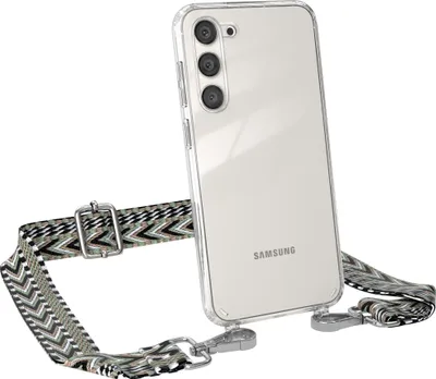 Produktbild von EAZY CASE Handykette - Verstellbarer Trageriemen kompatibel mit Samsung Galaxy S23 Plus, Handykordel mit transparenter Silikon-Hülle, Band in Grün