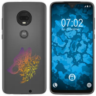 Produktbild von PhoneNatic Case kompatibel mit Motorola Moto G7 Silikon-Hülle Floral Wolf M3-3