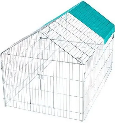 Produktbild von Kerbl Freilaufgehege Kleintiere mit Ausbruchsperre 220x103x103cm Chrom