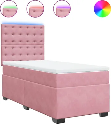 Produktbild von vidaXL Boxspringbett mit Matratze Rosa 80x200 cm Samt