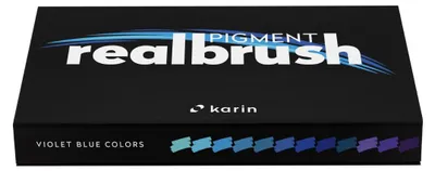 Produktbild von Karin Realbrush Pigment Marker Set Violett-Blau 12 Stück kreativ