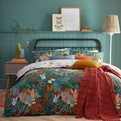 Produktbild von Furn - Floral - Bettwäsche-Set "Forage" RV2748 (Einzelbett) (Petrol)