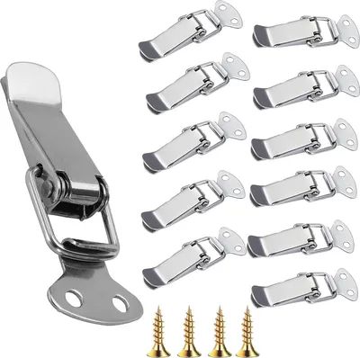 Produktbild von 12 Stück Kippriegel, Hebelriegel mit Schrauben, Riegel für Schrank, Schublade, Box