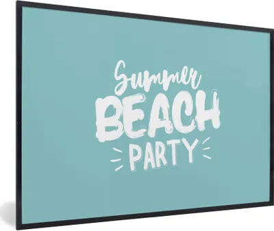 Produktbild von MuchoWow® Gerahmtes Poster Sommer - Strand - Party 90x60 cm - Poster mit Schwarzem Bilderrahmen Wandposter Rahmen Foto Bilder - Fotorahmen - Foto-Plakat