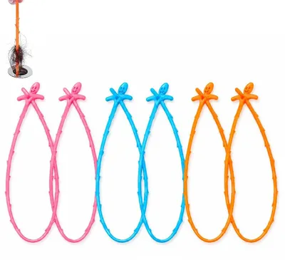 Rohrreinigungsbürsten-Set, 6 Stück, für Küche & Bad, wiederverwendbar