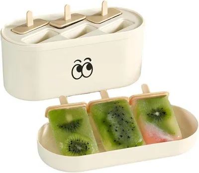 Produktbild von Eiswürfelform – Eislolly-Form – Eisformen mit Aufbewahrungsbox – Leicht entnehmbare Eislollyformen – Ideal für den täglichen Gebrauch und Familienfeiern – Weiß